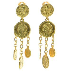 100% Authentic! Oscar de la Renta Coin Charm Earrings